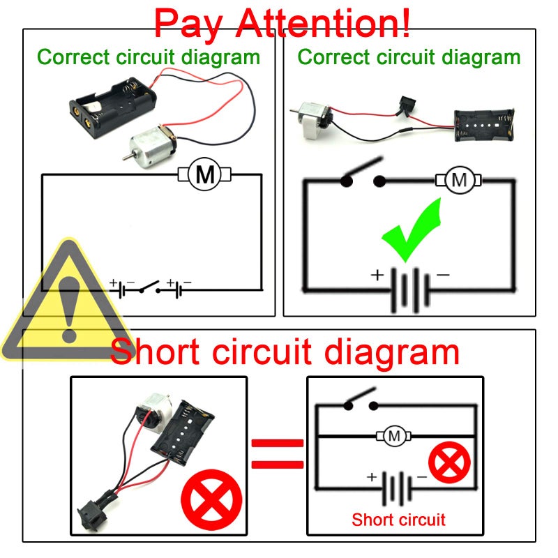 EUDAX 6 Set Small DC motor Mini Electric Hobby Motors 1.5V-3V 24000RPM with 2x1.5V AA Battery Holder Case,Motor Bracket,Rocker Switch and 12Pcs 25cm Electronic wire for DIY toys - Image 2
